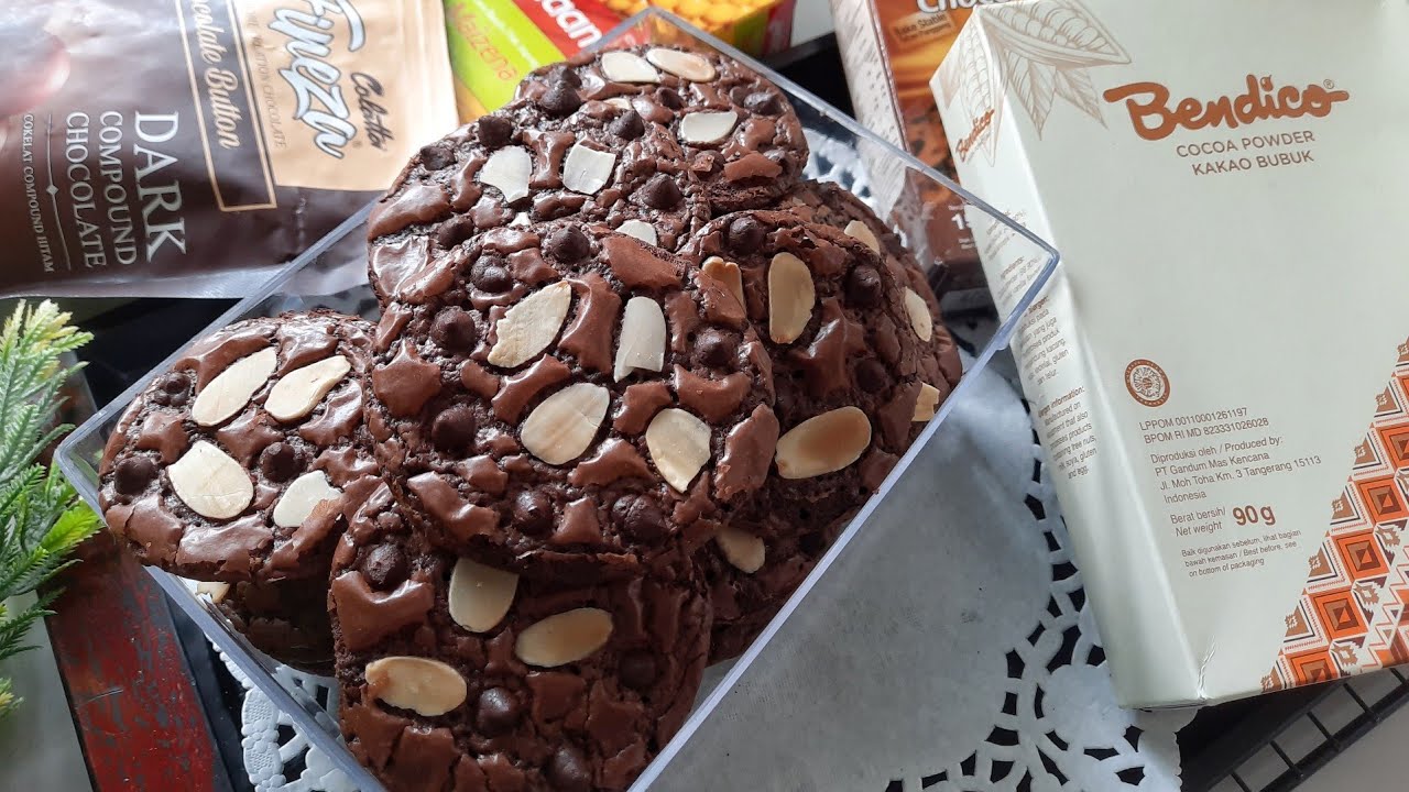 BROWNIES Shiny Crust RENYAH Tanpa Mixer | Crunchy Thin Brownies Cookies