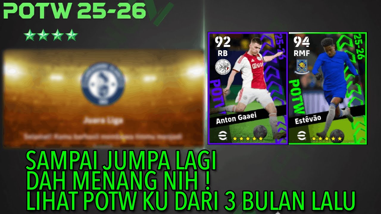 POTW 29 Jan: SELESAI, juara + show all card yang didapat