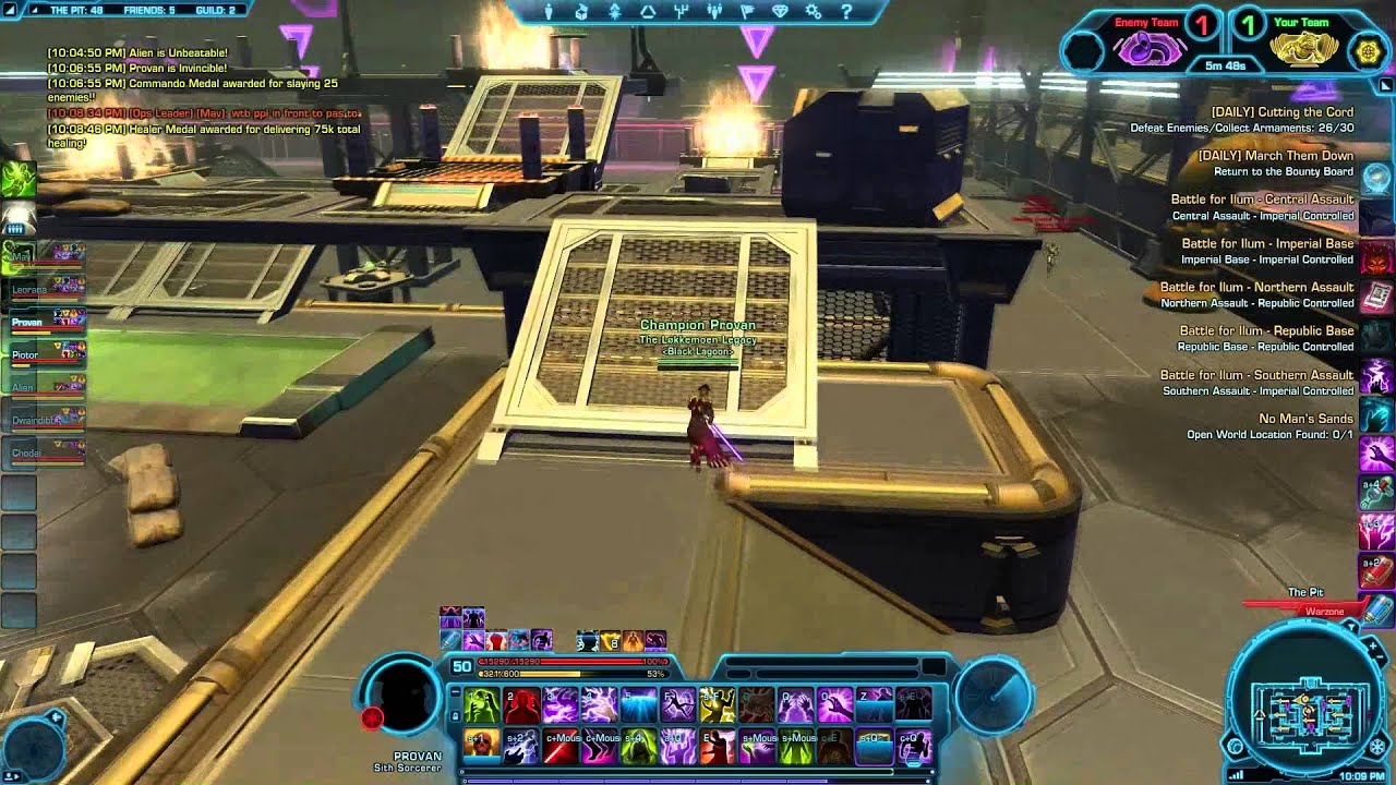 Swtor lvl 50 sorcerer champion provaN Huttbal match