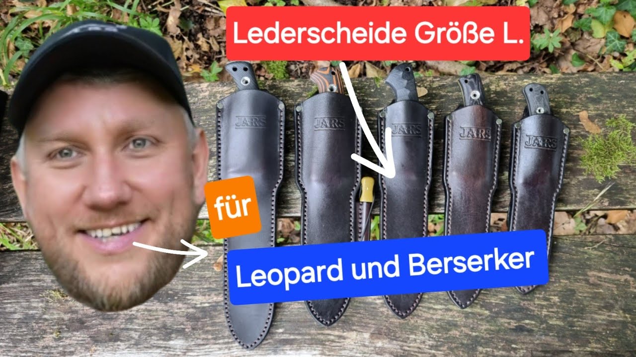 JARS Lederscheide Gr&ouml;&szlig;e L.  Berserker Leopard Messer & Co.