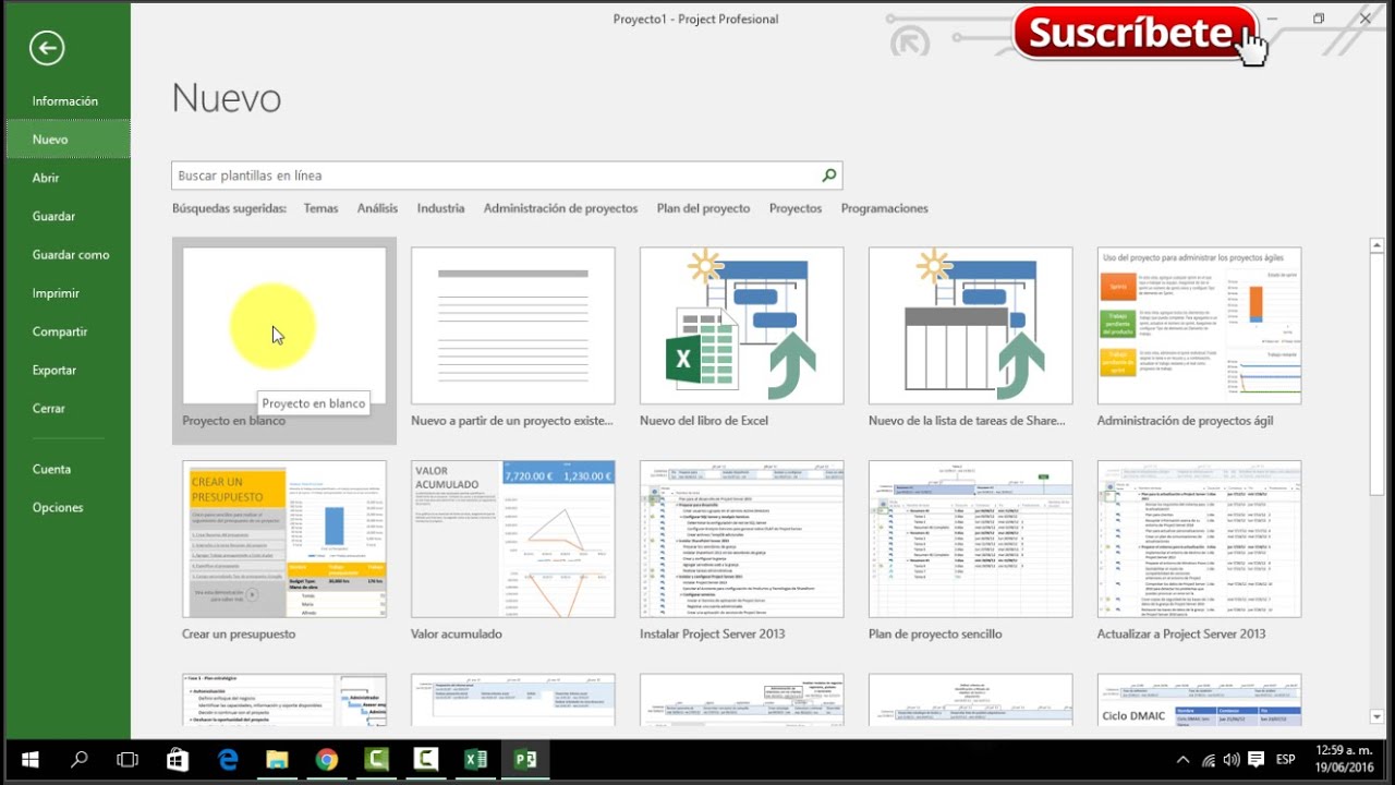 MS PROJECT 2016 - Configuración de Proyecto (Sesión 01)