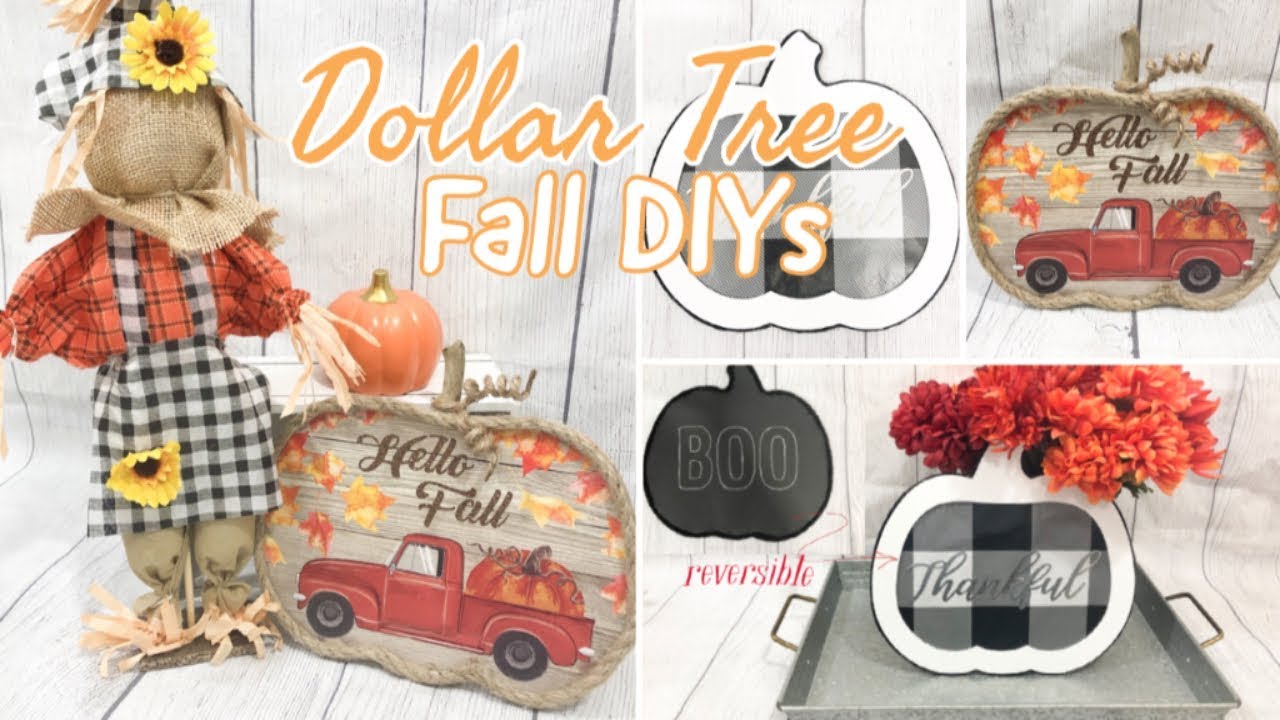 FARMHOUSE FALL DECOR | DOLLAR TREE DIY