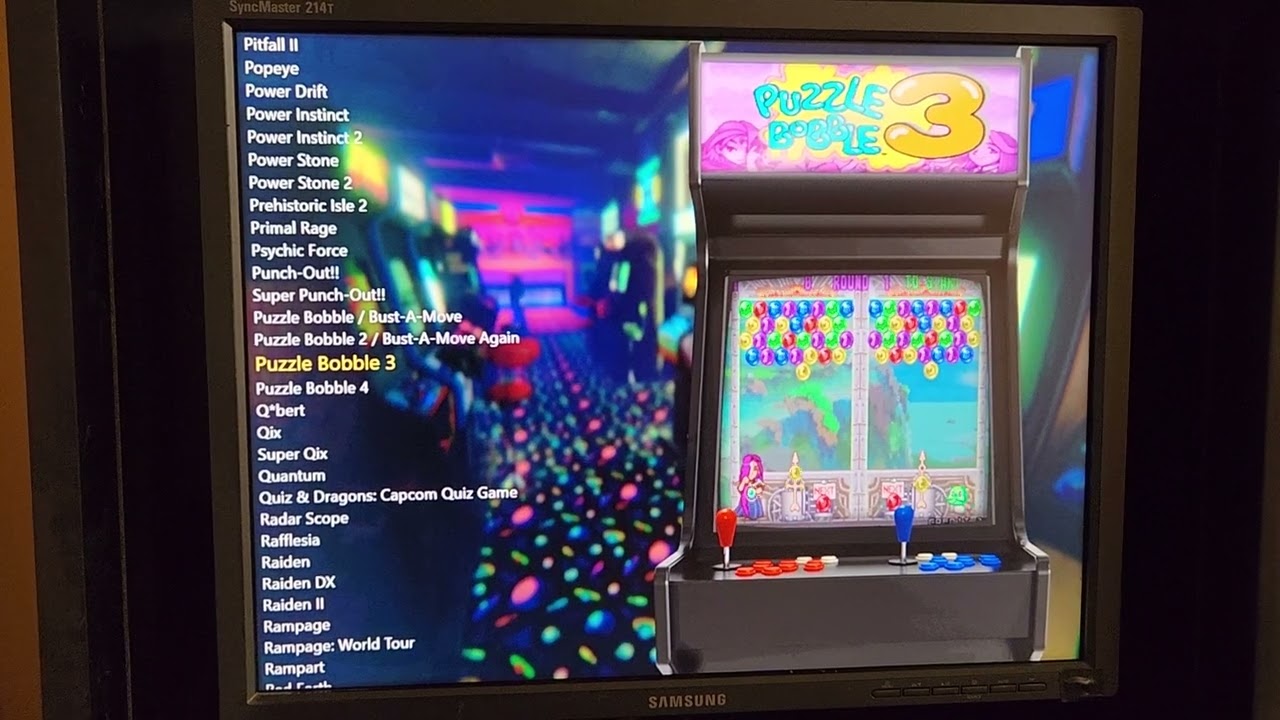 upgraded game list/front end on mame arcade pc