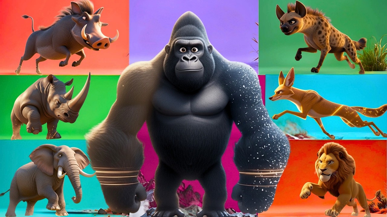Jungle Animal Sounds Song | Learn Animal Names and Sounds | Nursery Rhyme Animalstooni