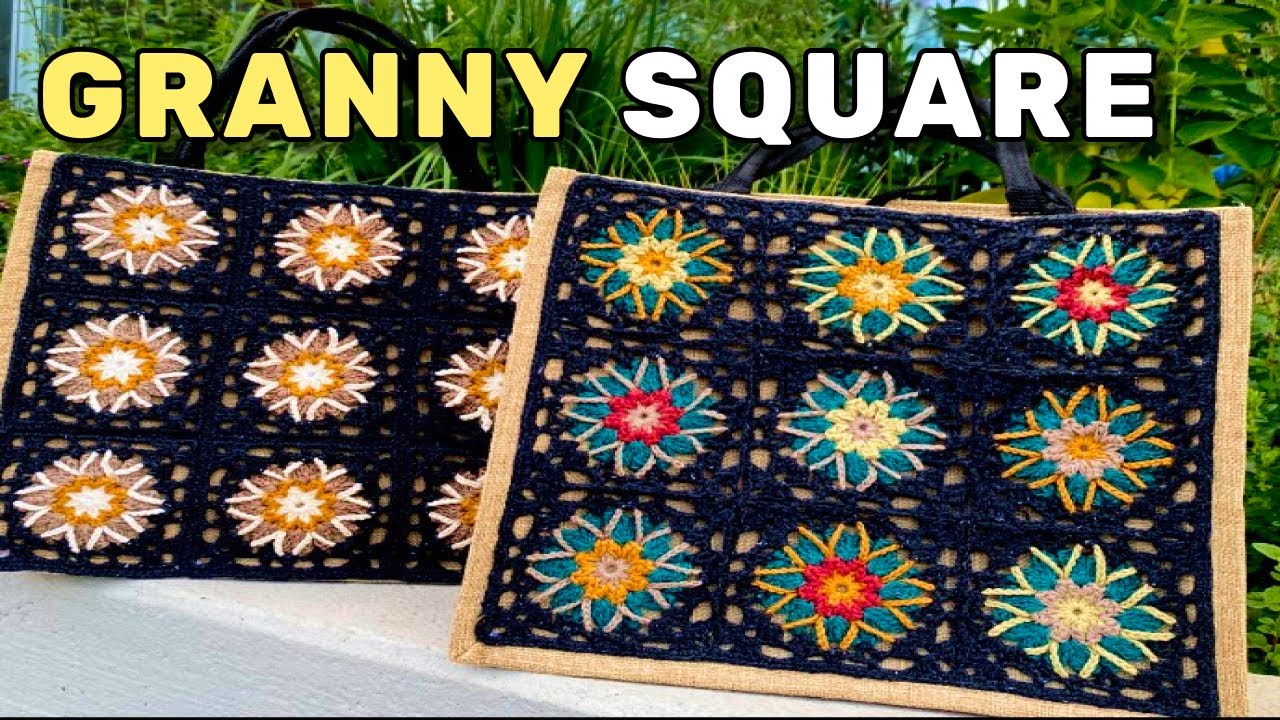 BOLSOS GRANNY SQUARE RAYOS DE SOL - PERSONALIZA UNA BOLSA A CROCHET Y HAZLA ÚNICA