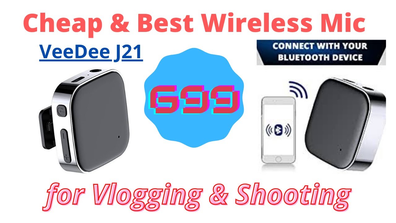 Cheap & Best Wireless Mic for Vlogging & Shooting VeeDee J21 Bluetooth Reciever