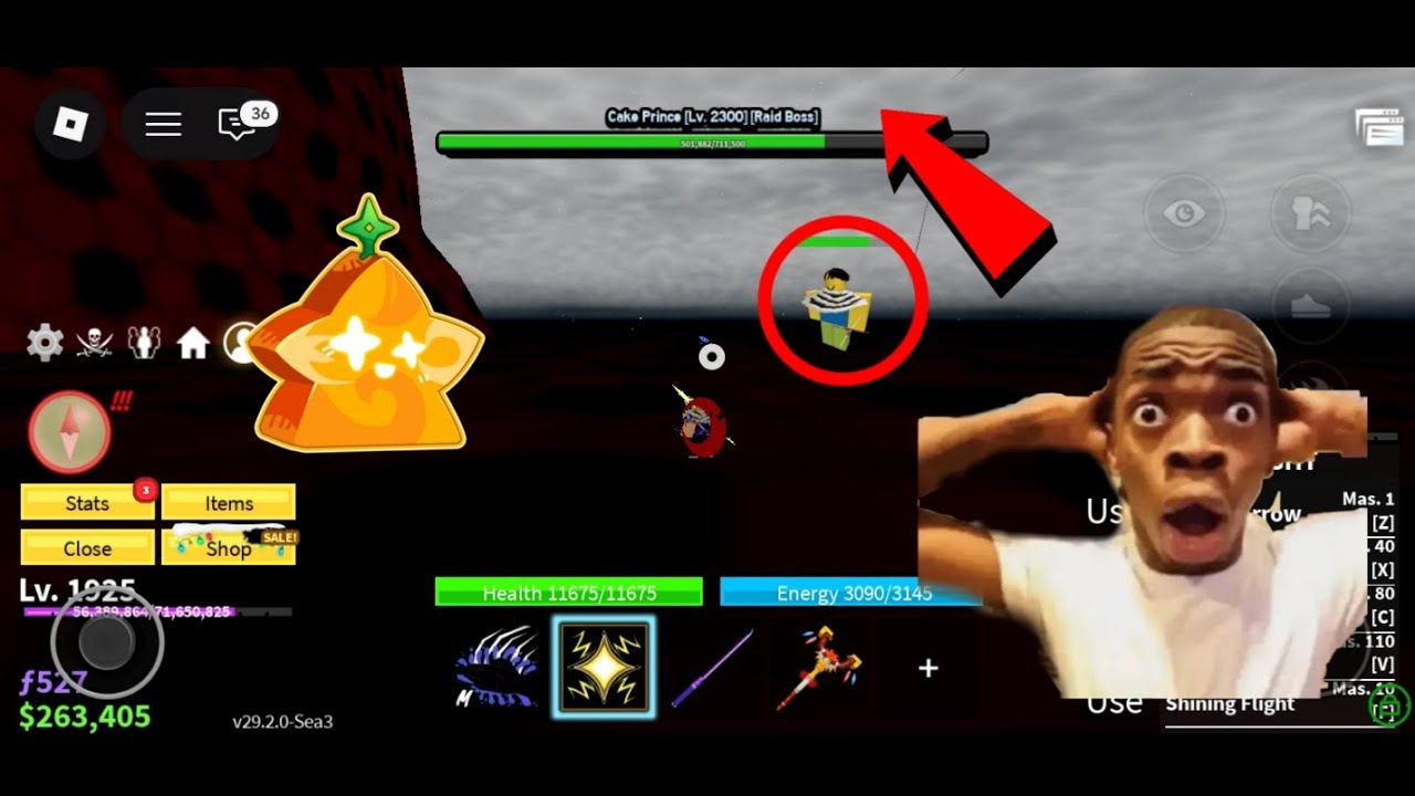 I finally killed the cake prince with light fruit🎊🎊[I got spikey trident 💀💀]