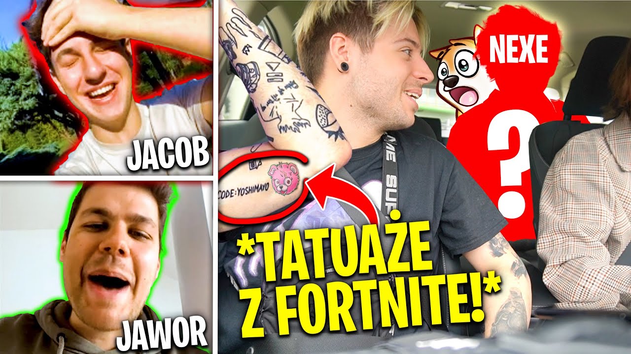 REAKCJA YOUTUBER&Oacute;W NA M&Oacute;J TATUAŻ Z FORTNITE! @JacobNajlepszy @nexe333 @JDabrowsky @Jaworyt @rogalik95  i inni
