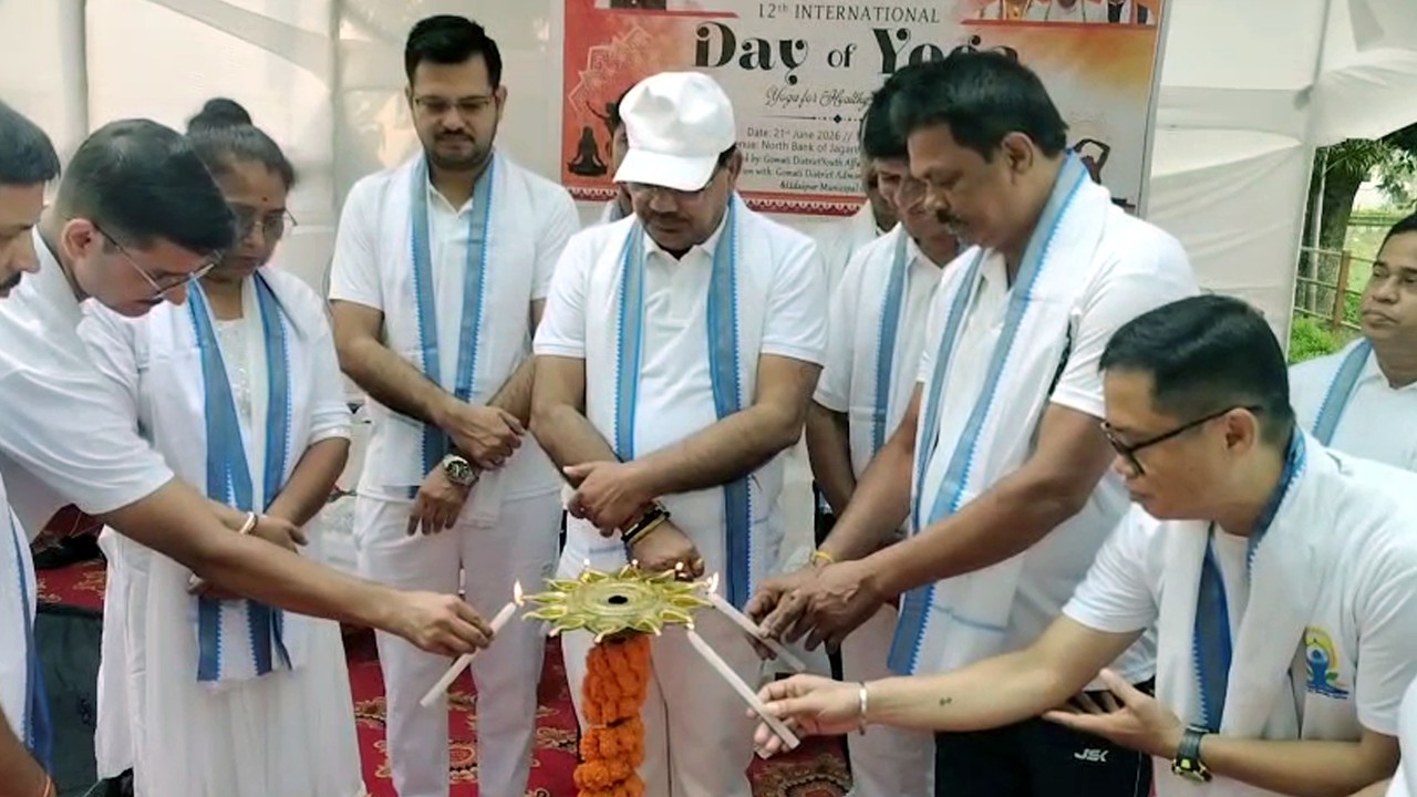 Mass yoga session conducted in Udaipur by Gomati District Administration
