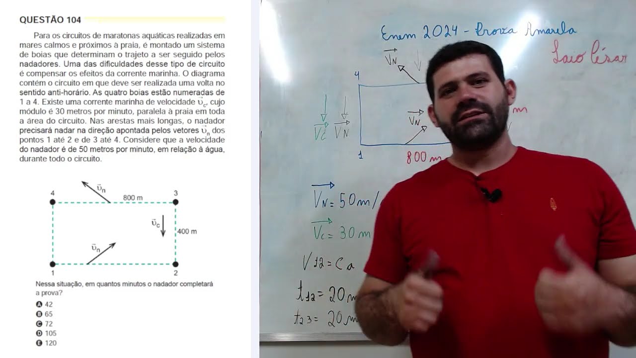Resolução do Exercício 104 - ENEM 2024 - Prova Amarela - by Laio César