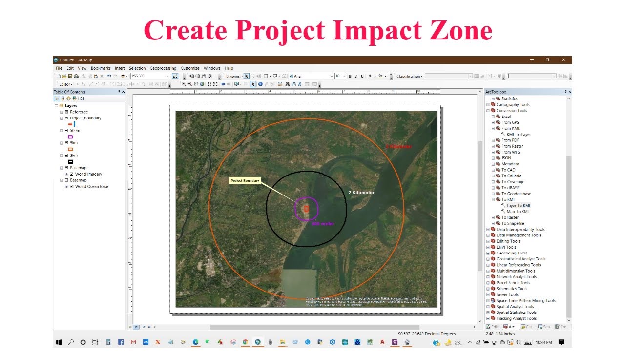 How to determine Project Influence/Impact Zone in ArcGIS