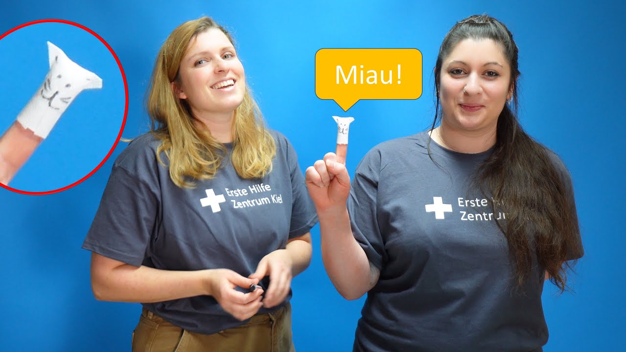 Erste-Hilfe-Tutorial: Kleine Schnittverletzung am Finger