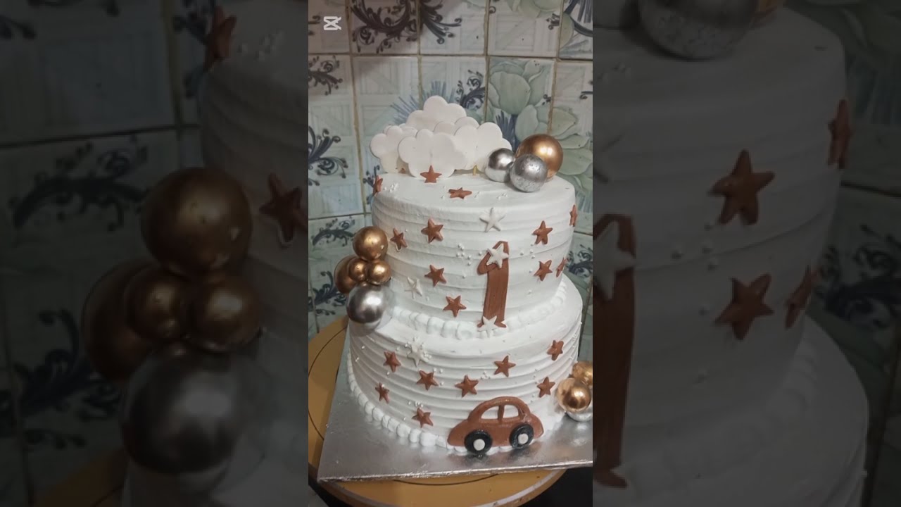 First time make two tier cake🥰😍🍰#howtomakecakecreamathome #viralvideo #