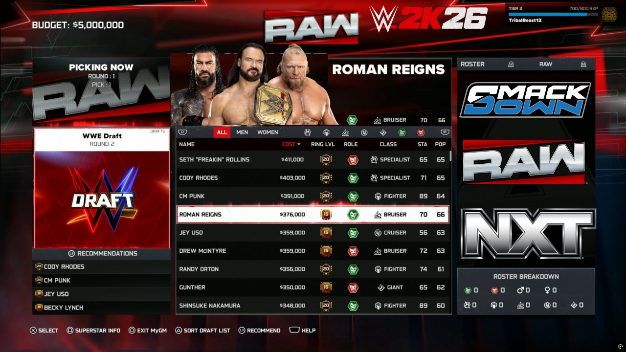 WWE 2K26 Live Stream - My Gm Mode Season 1 Draft Ft. Roman Reigns John Cena Brock Lesnar