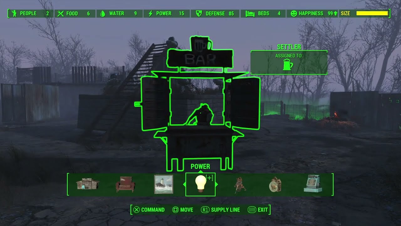 100% happiness large settlement Fallout 4 with only 2 people - easy fast tutorial