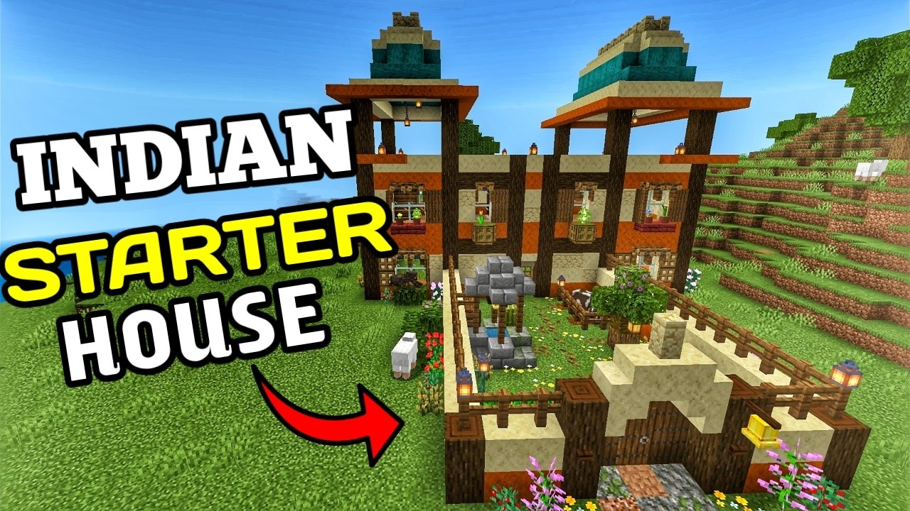 MINECRAFT: How to build an INDIAN STARTER HOUSE 