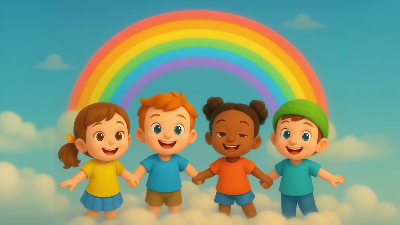 [동요] 🌈 무지개 친구들, 안녕! | 일곱 빛깔 무지개 동요 | 어린이 3D 애니메이션 🎶