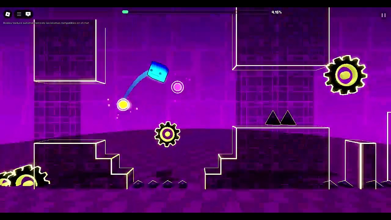 Jugando Geometry Dash en Roblox