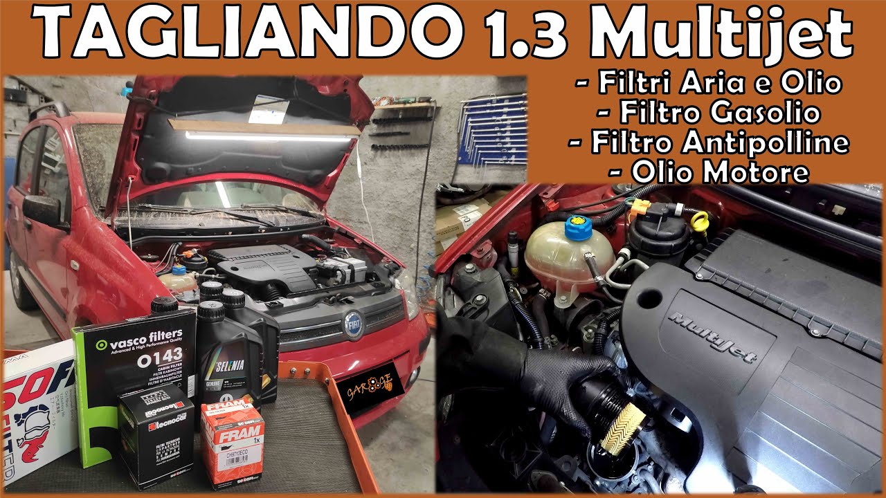 TAGLIANDO COMPLETO 1.3 Multijet Fiat: filtri Aria, Gasolio, Olio Antipolline e Olio Motore