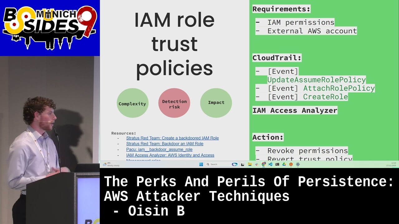 The Perks And Perils Of Persistence: AWS Attacker Techniques - Oisin B
