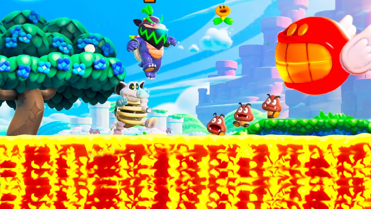 Super Mario Bros Wonder - Dry Bones, Bowser Jr. World 1