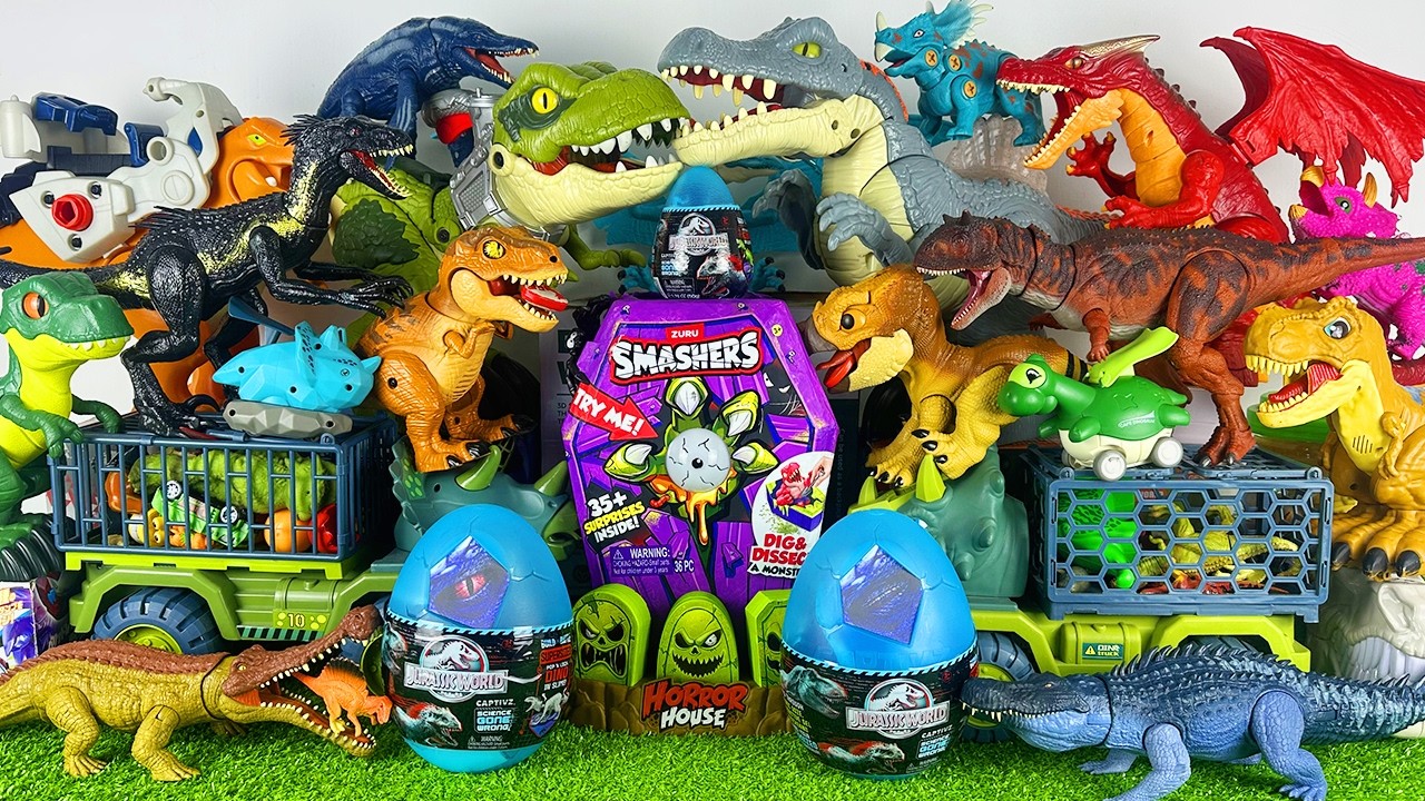 Jurassic World Unboxing Review Asmr Dinosaur T-rex Spino Torosaurus LAB Distaster Edition Toy Egg