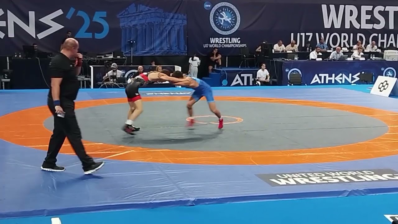 DZHAMAL BAKAEV (UWW) -  SADYR KAIYPBEKKOV ( KGZ) U17 WORLD CHAMPIONSHIP, EIGHTH FINAL, 51KG, 