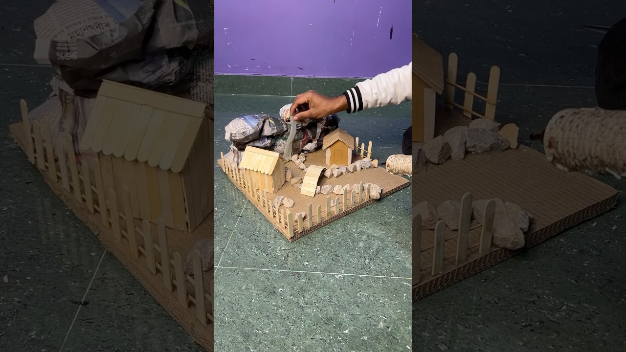 Beautiful Miniature River Village Landscape #reel #youtubeshort #landscape #viral #trending #short