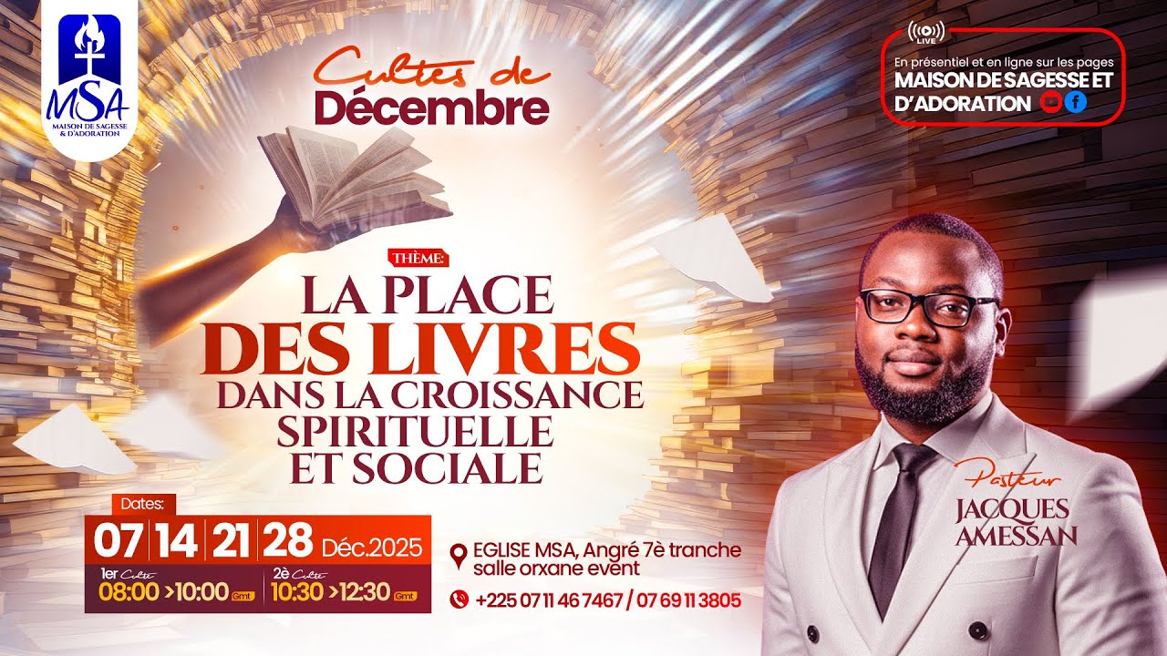 (1) LA PLACE DES LIVRES DANS LA CROISSANCE SPIRITUELLE ET SOCIALE -Pst JACQUES AMESSAN