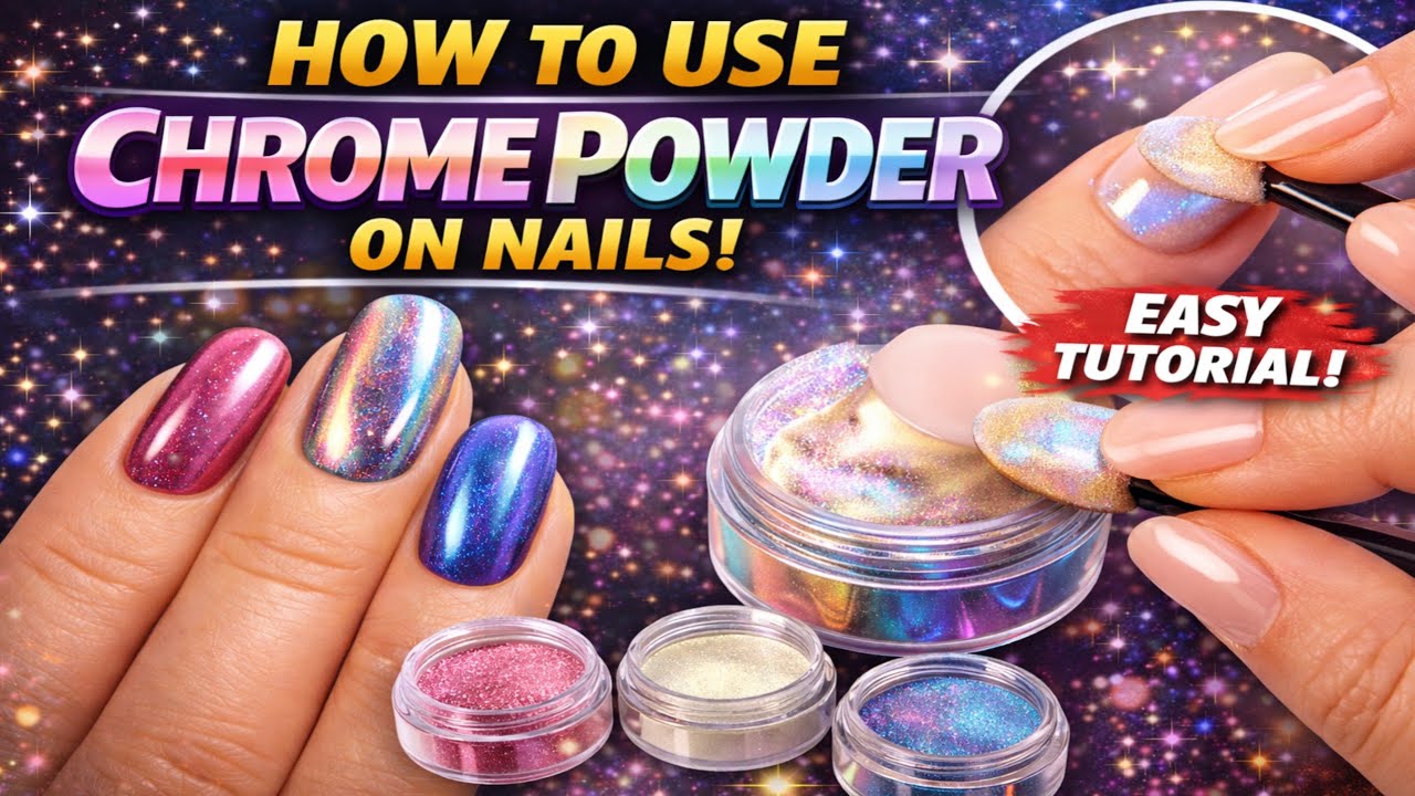 ✨How to use Chrome powder 💓chrome powder kaise apply kare 🫳 Chrome Nails 