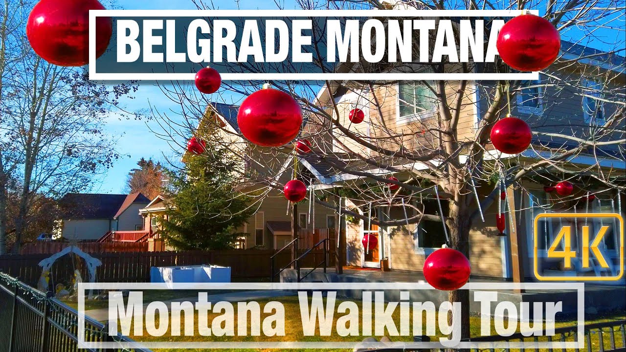 Walking Around Belgrade Montana -  4K - City Walks - Virtual Travel Walking Treadmill Walk Scenery