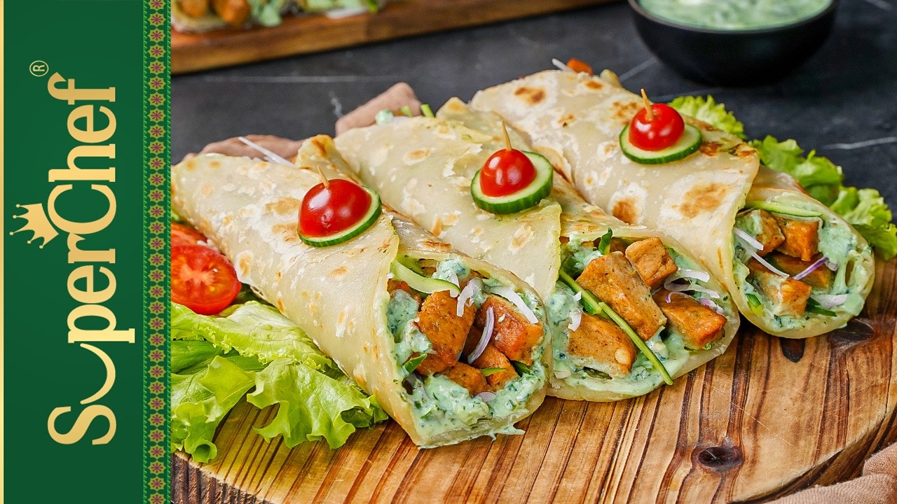 Ролл с курицей тикка в парате | Ролл с кусочками тикка от K&N | Простой ролл в уличном стиле