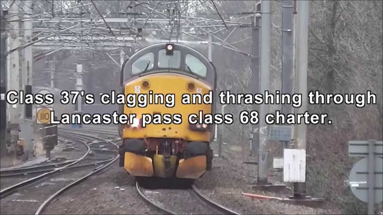 Old meets new! DRS 37's thrash & clag past Lancaster / class 68 on CME 28th Feb 15