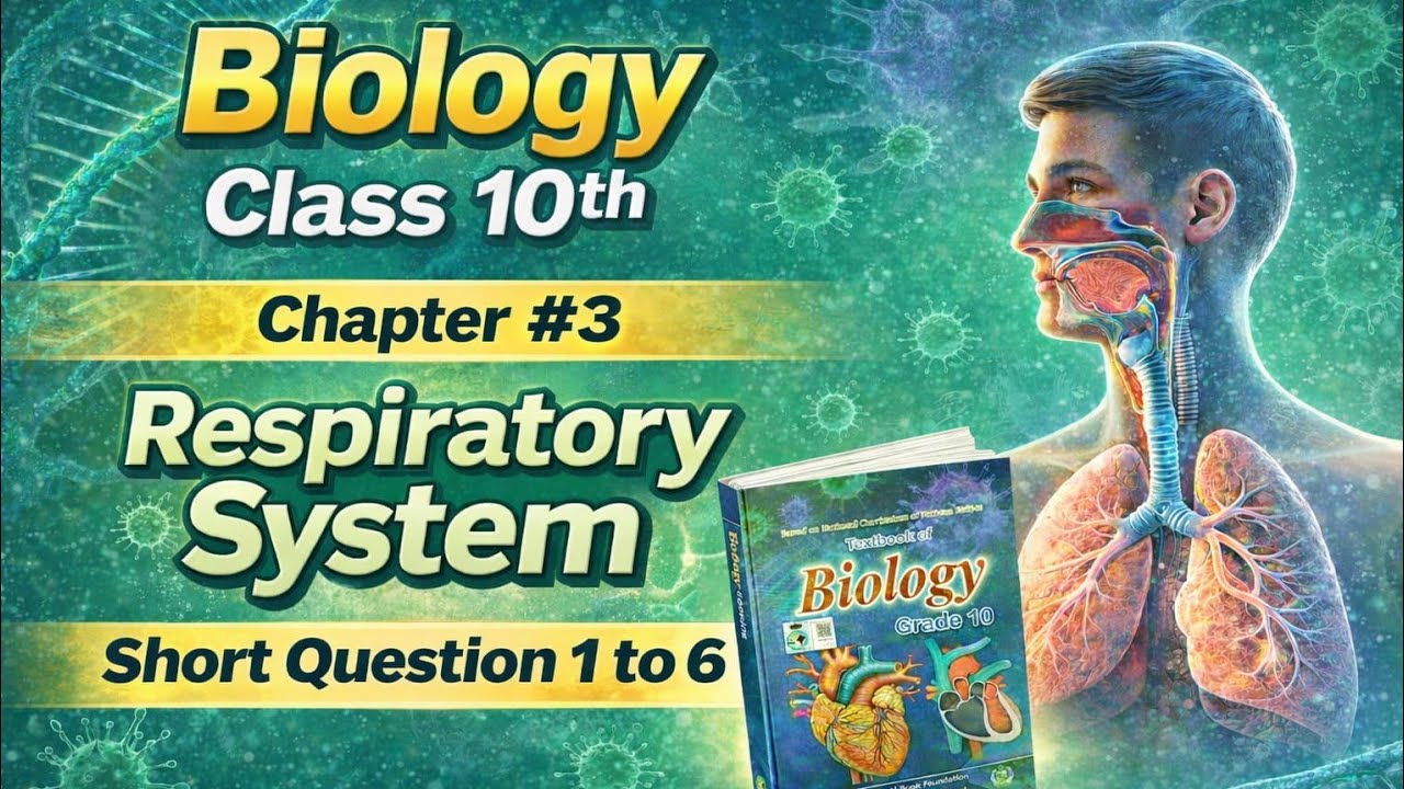 Class 10 Biology Chapter 3 | Respiratory System | Short Questions Q1 to Q6 | FBISE