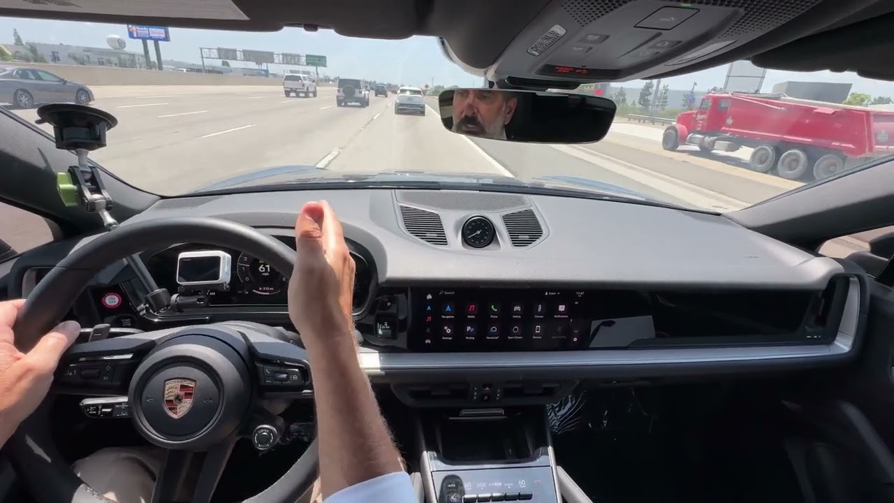 Porsche Adaptive Cruise Control and Active Lane Keep operation. ACC and ALK.