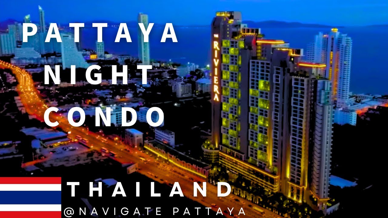 Condos at Night. Pattaya Riviera Jomtien