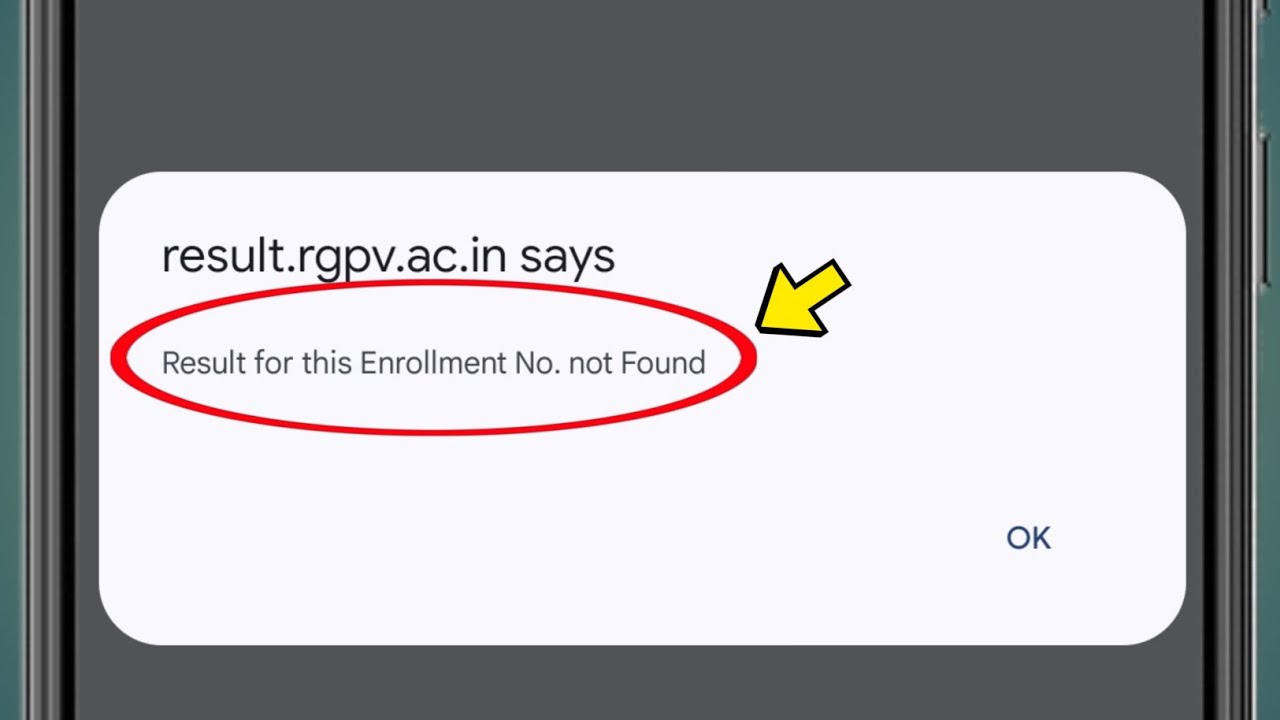 Result for this Enrollment No not Found | Result for this Enrollment No not Found ka matlab