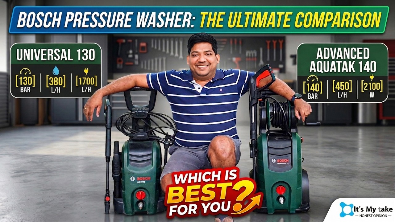 Comparing Bosch Advance Aquatak 2100W 140 bar with Universal Aquatak 1700W 130 bar Pressure Washer