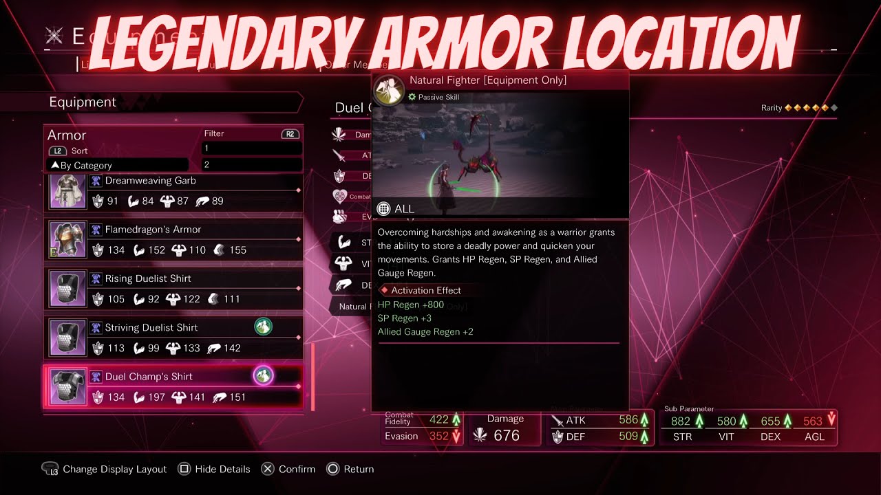 Sword Art Online Last Recollection Legendary Armor Location(Complete 20 Master Round Fight In Arena)