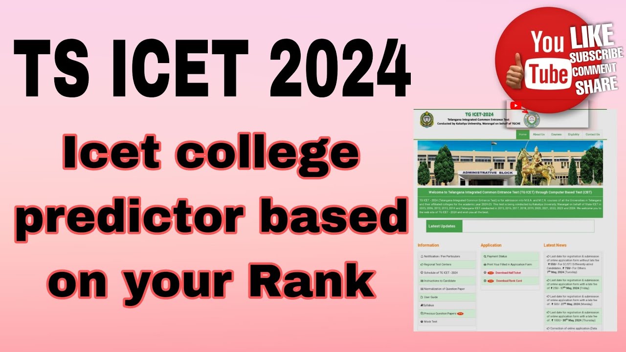 Predict your college based on your rank, college predictor for ICET 2024