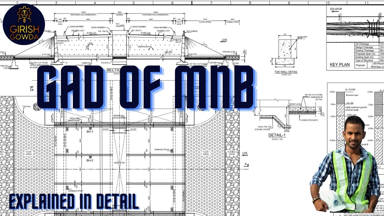 #minorbridge #drawing #gad #nationalhighway |How to read general arrangement drawing of MNB ?