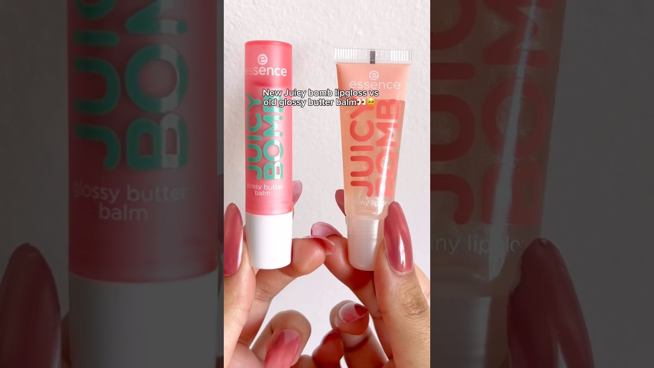New juicy bomb lipgloss vs old glossy butter balm👀🥹#essence#juicybomb