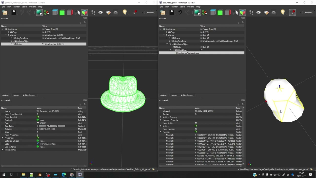 FNV Modding Guide: Adding Collision Mesh / World Model to a .nif using Nifskope