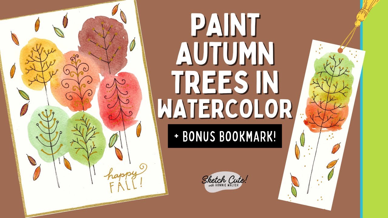 Beginner Friendly Watercolor and Line-Autumn Trees