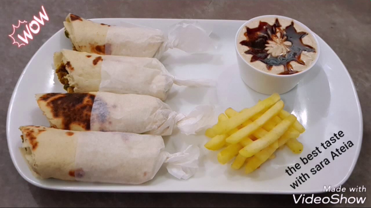 طريقة عمل شاورما الفراخ مع سر صغير للطعم الجميل وعيش الشاورما المميز جدا 😋