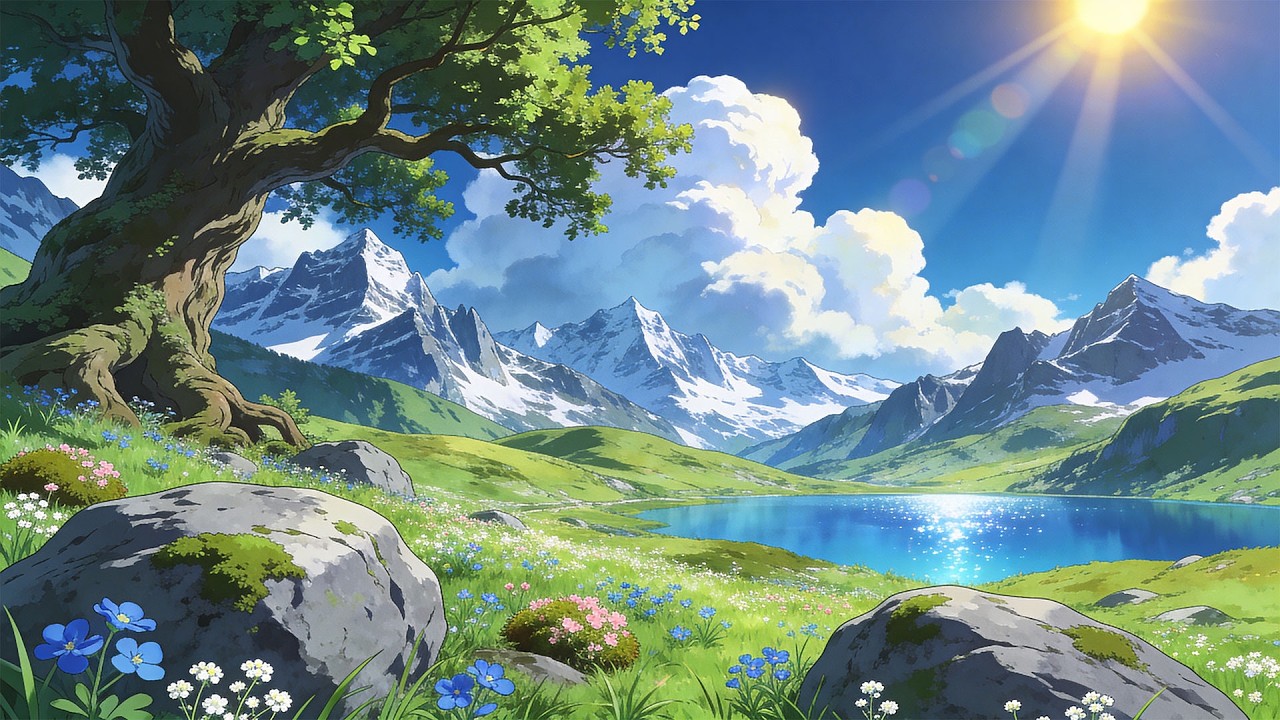 The Lake Beneath the Golden Sun | Peaceful Fantasy Music & Nature Ambience