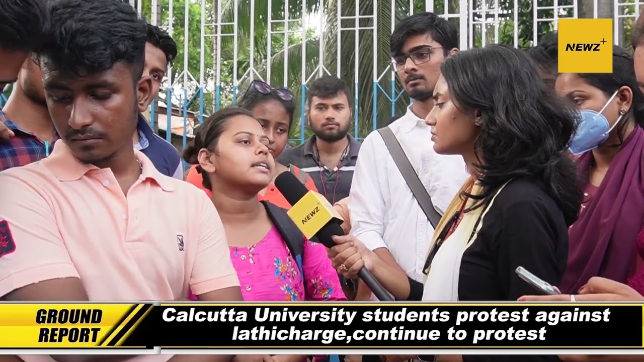 Calcutta University students protest against lathicharge,continue to protest