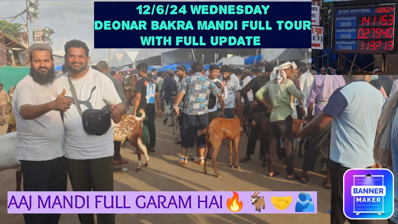 12/6/24 WEDNESDAY DEONAR BAKRA MANDI 🐐 FULL TOUR WITH FULL UPDATE 🐐😍 (AAJ MANDI BAHOT GARAM HAI 🔥💯,)
