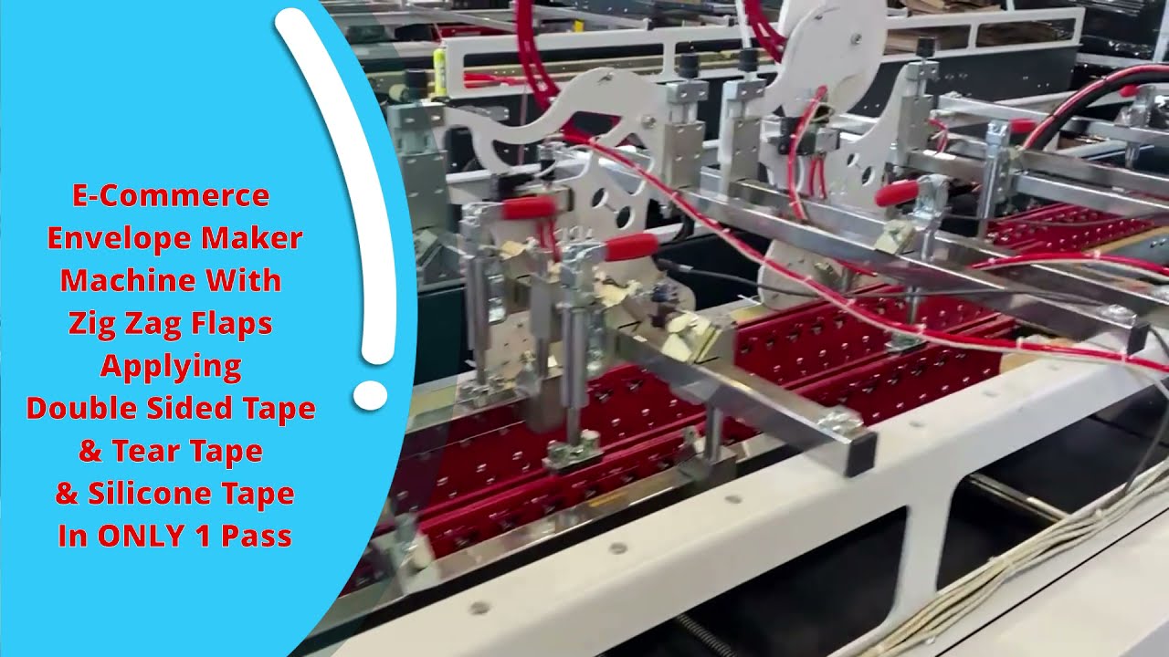 E-Commerce Envelope Maker Pochette Bag Machine with Silicon Paper & Tear Tape and Double Sided Tape.