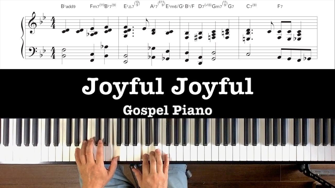 “Joyful Joyful” Easy gospel piano sheet music & Synthesia